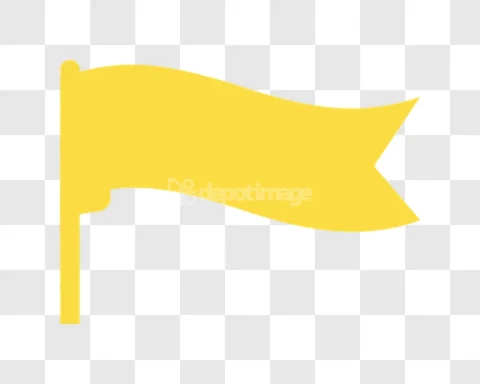 Yellow Waving Flag Simple Illustration
